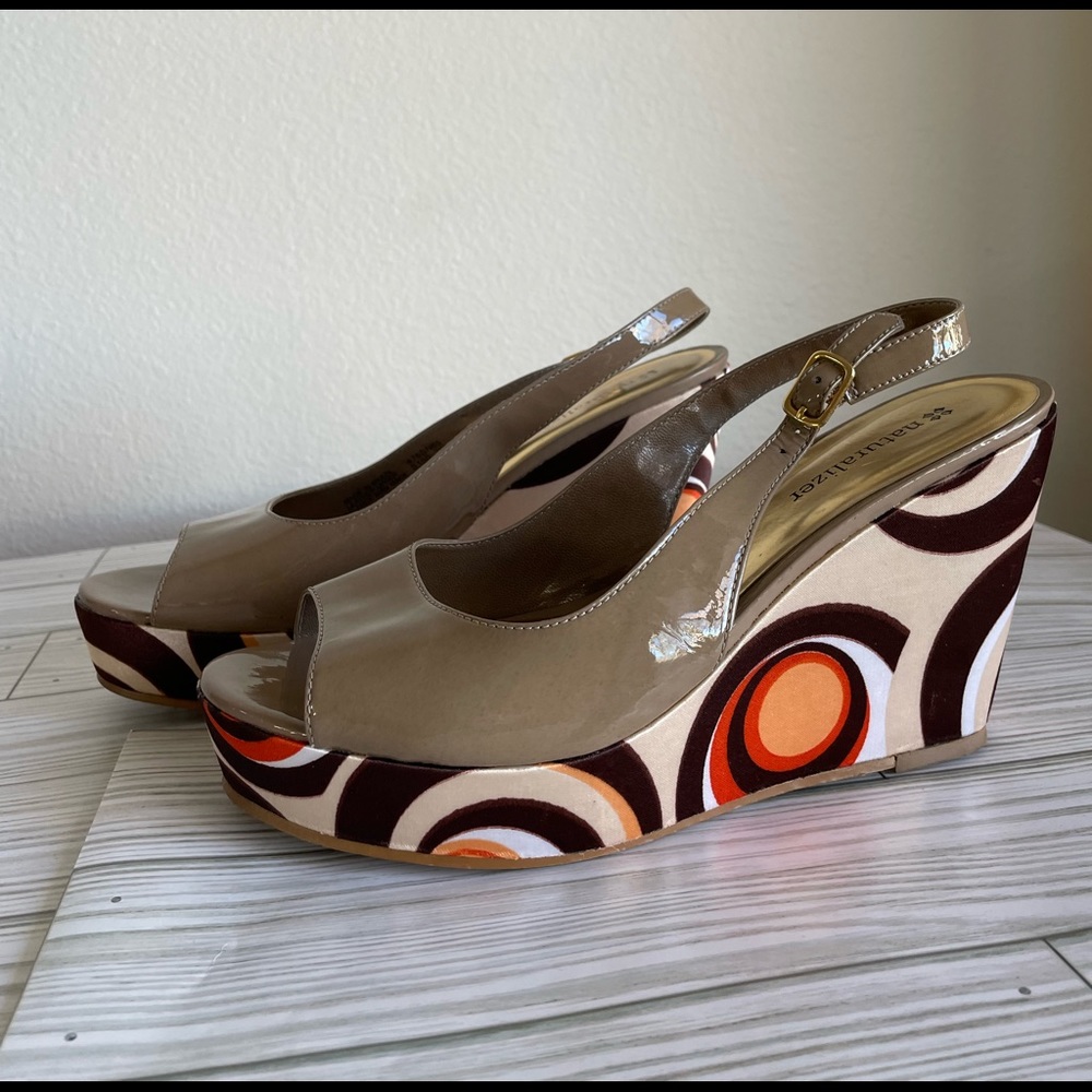 Naturalizer Patent Leather Wedges with Satin Heel